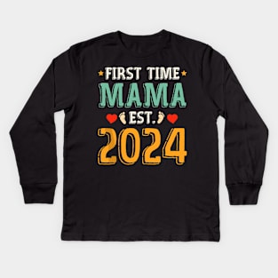 Mother's Day First Time Mom Bruh Love Mom Best Mother Kids Long Sleeve T-Shirt